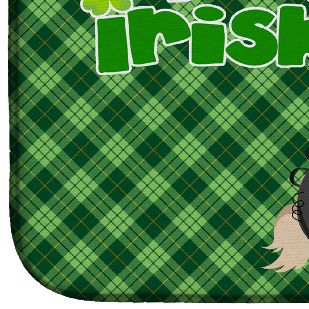 Cream Pekingese St. Patrick's Day Dish Drying Mat Absorbent Dish Drying Mat Pad for Kitchen Counter Dish Drainer Mat for Countertop, 14 x 21", Multicolor