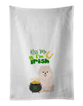 White Pomeranian St. Patrick's Day Kitchen Towel Set of 2 White Dish Towels Decorative Bathroom Hand towel for Hand, Face, Hair, Yoga, Tea, Dishcloth, 19 X 28", White