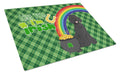 Standard Black Poodle St. Patrick's Day Cutting Board Tempered Glass Kitchen Cutting Surface, Heat Resistant Chopping, Non-Slip Feet, Food Prep & Serving