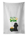 Toy Black Poodle St. Patrick's Day Kitchen Towel Set of 2 White Dish Towels Decorative Bathroom Hand towel for Hand, Face, Hair, Yoga, Tea, Dishcloth, 19 X 28", White