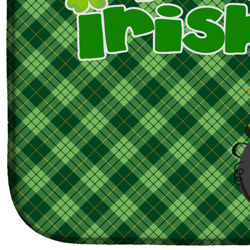 Black Schnauzer St. Patrick's Day Dish Drying Mat Absorbent Dish Drying Mat Pad for Kitchen Counter Dish Drainer Mat for Countertop, 14 x 21", Multicolor
