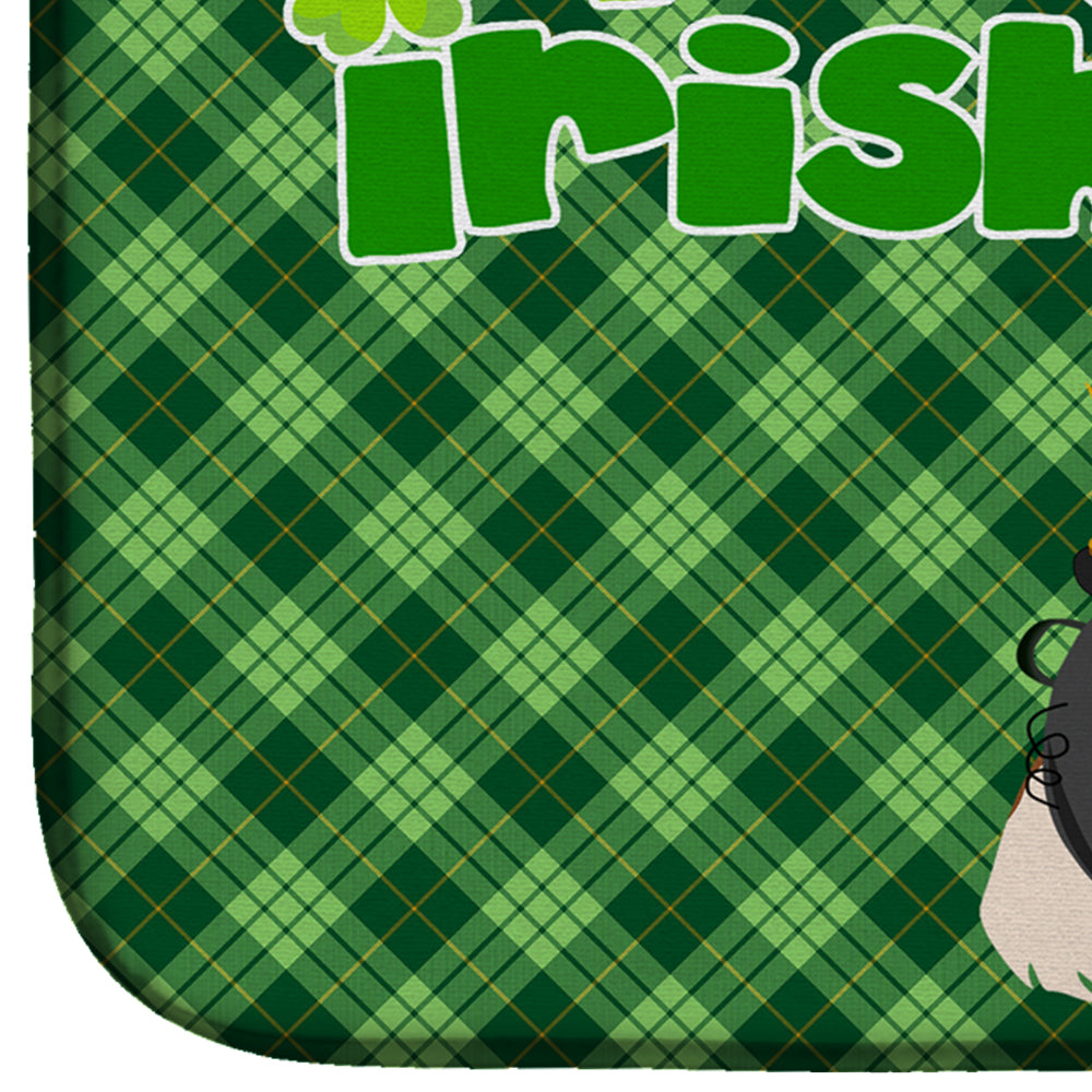 Sable Sheltie St. Patrick's Day Dish Drying Mat Absorbent Dish Drying Mat Pad for Kitchen Counter Dish Drainer Mat for Countertop, 14 x 21", Multicolor