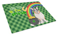 Blue Merle Cardigan Corgi St. Patrick's Day Cutting Board Tempered Glass Kitchen Cutting Surface, Heat Resistant Chopping, Non-Slip Feet, Food Prep & Serving