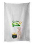 Soft Coated Wheaten Terrier St. Patrick's Day Kitchen Towel Set of 2 White Dish Towels Decorative Bathroom Hand towel for Hand, Face, Hair, Yoga, Tea, Dishcloth, 19 X 28", White