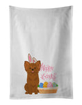 Longhaired Red Chihuahua Easter Kitchen Towel Set of 2 White Dish Towels Decorative Bathroom Hand towel for Hand, Face, Hair, Yoga, Tea, Dishcloth, 19 X 28", White