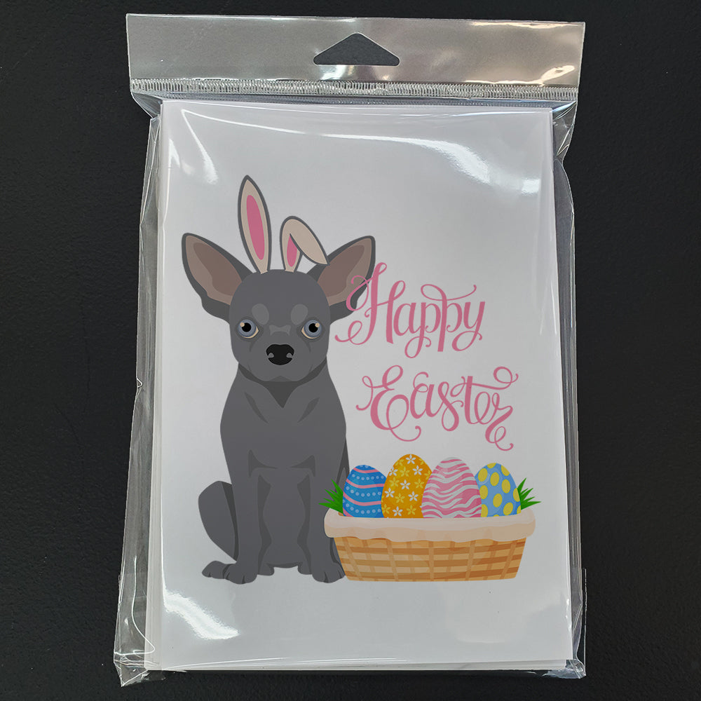 Blue Chihuahua Easter Greeting Cards Pack of 8 Blank Cards with Envelopes Whimsical A7 Size 5x7