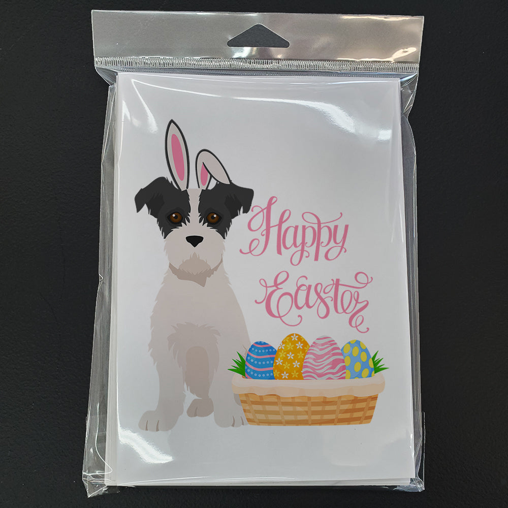 Black White Wirehair Jack Russell Terrier Easter Greeting Cards Pack of 8 Blank Cards with Envelopes Whimsical A7 Size 5x7
