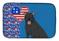 Black Pit Bull Terrier USA American Dish Drying Mat Absorbent Dish Drying Mat Pad for Kitchen Counter Dish Drainer Mat for Countertop, 14 x 21", Multicolor