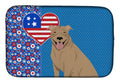Fawn Pit Bull Terrier USA American Dish Drying Mat Absorbent Dish Drying Mat Pad for Kitchen Counter Dish Drainer Mat for Countertop, 14 x 21", Multicolor