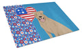 Fawn Pit Bull Terrier USA American Cutting Board Tempered Glass Kitchen Cutting Surface, Heat Resistant Chopping, Non-Slip Feet, Food Prep & Serving