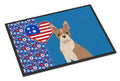 Fawn Boston Terrier USA American Doormat Indoor Outdoor 24H X 36W Front Door Mat Rugs for Entryway, Non Slip Washable Low Pile,