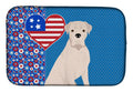 Natural Eared White Boxer USA American Dish Drying Mat Absorbent Dish Drying Mat Pad for Kitchen Counter Dish Drainer Mat for Countertop, 14 x 21", Multicolor