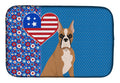 Fawn Boxer USA American Dish Drying Mat Absorbent Dish Drying Mat Pad for Kitchen Counter Dish Drainer Mat for Countertop, 14 x 21", Multicolor