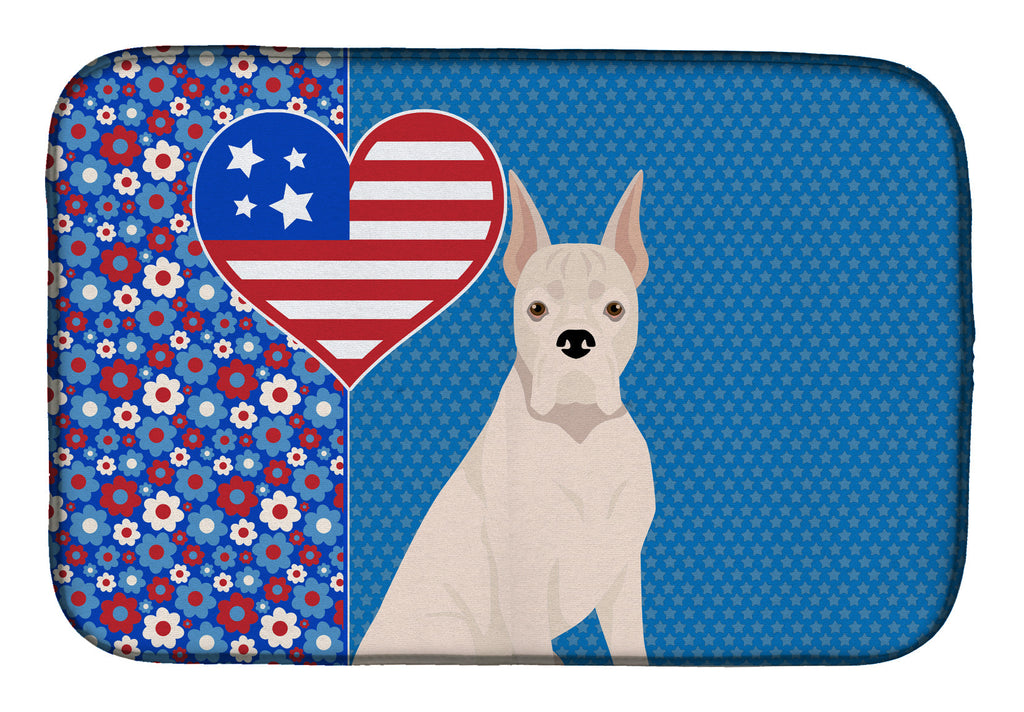 White Boxer USA American Dish Drying Mat Absorbent Dish Drying Mat Pad for Kitchen Counter Dish Drainer Mat for Countertop, 14 x 21", Multicolor