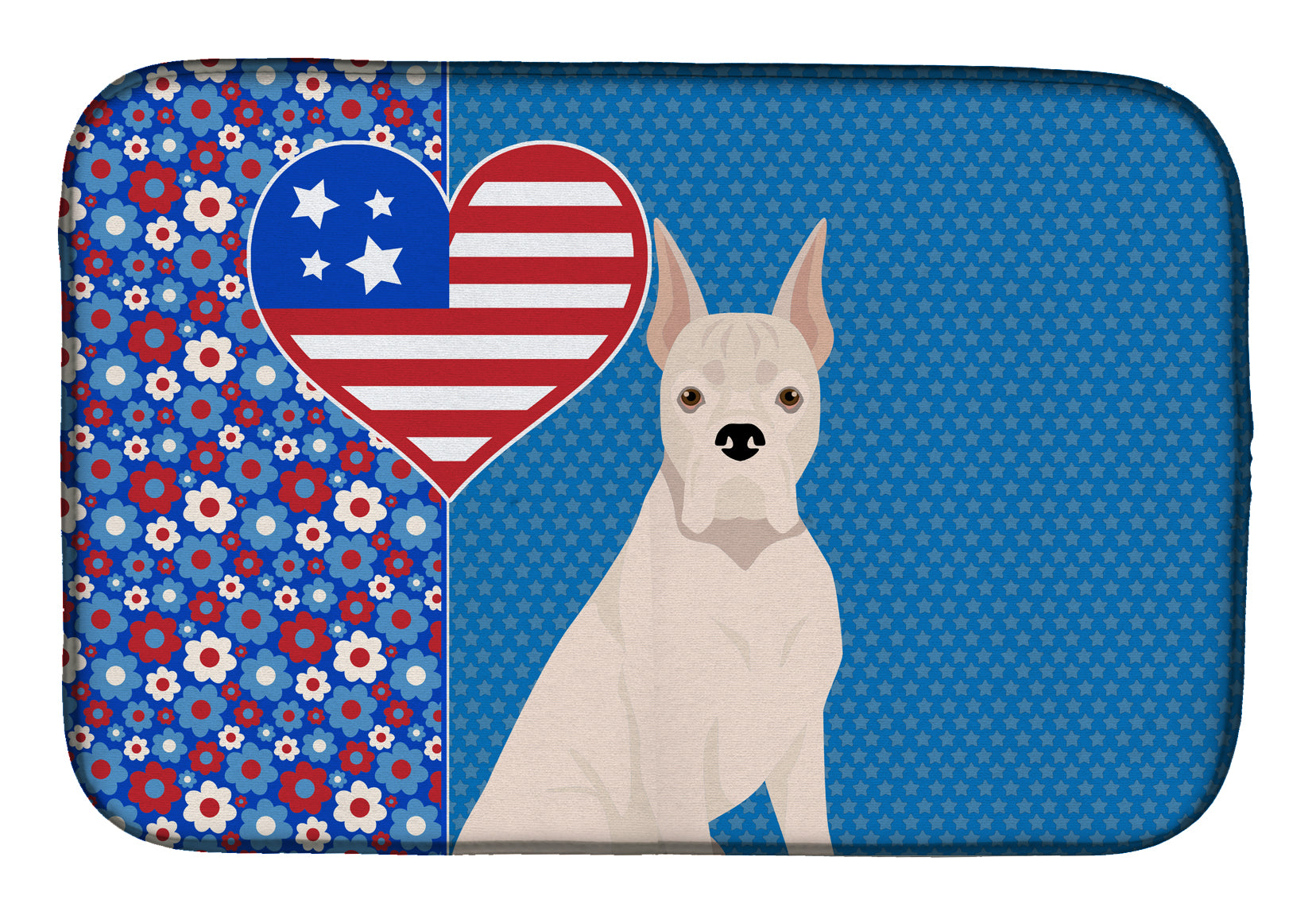 White Boxer USA American Dish Drying Mat Absorbent Dish Drying Mat Pad for Kitchen Counter Dish Drainer Mat for Countertop, 14 x 21", Multicolor