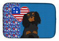 Black and Tan Cavalier Spaniel USA American Dish Drying Mat Absorbent Dish Drying Mat Pad for Kitchen Counter Dish Drainer Mat for Countertop, 14 x 21", Multicolor
