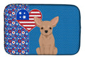 Cream Chihuahua USA American Dish Drying Mat Absorbent Dish Drying Mat Pad for Kitchen Counter Dish Drainer Mat for Countertop, 14 x 21", Multicolor