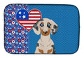 Cream Dapple Dachshund USA American Dish Drying Mat Absorbent Dish Drying Mat Pad for Kitchen Counter Dish Drainer Mat for Countertop, 14 x 21", Multicolor