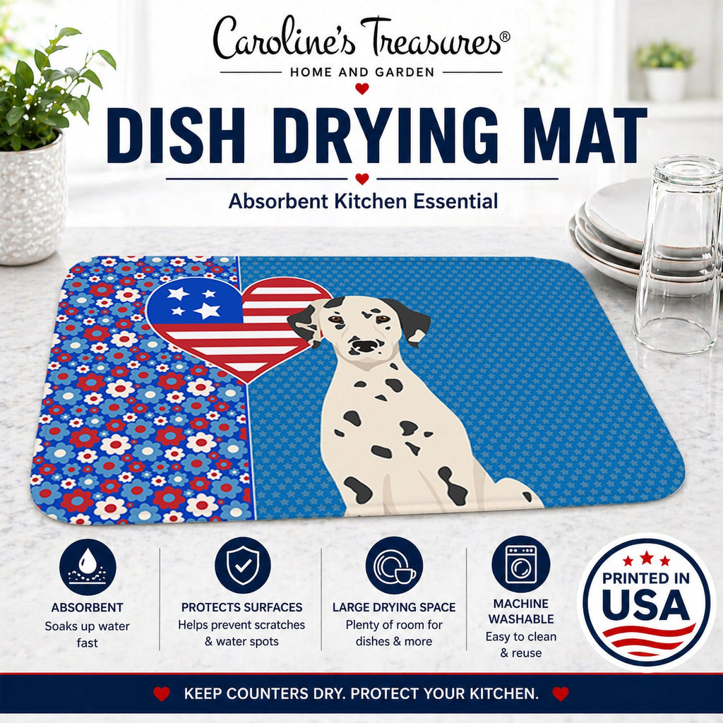 Dalmatian USA American Dish Drying Mat Absorbent Dish Drying Mat Pad for Kitchen Counter Dish Drainer Mat for Countertop, 14 x 21", Multicolor