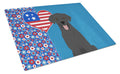 Black Labrador Retriever USA American Cutting Board Tempered Glass Kitchen Cutting Surface, Heat Resistant Chopping, Non-Slip Feet, Food Prep & Serving