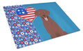 Chocolate Labrador Retriever USA American Cutting Board Tempered Glass Kitchen Cutting Surface, Heat Resistant Chopping, Non-Slip Feet, Food Prep & Serving