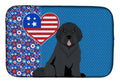 Black Newfoundland USA American Dish Drying Mat Absorbent Dish Drying Mat Pad for Kitchen Counter Dish Drainer Mat for Countertop, 14 x 21", Multicolor