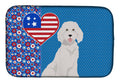 Standard White Poodle USA American Dish Drying Mat Absorbent Dish Drying Mat Pad for Kitchen Counter Dish Drainer Mat for Countertop, 14 x 21", Multicolor