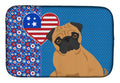 Apricot Pug USA American Dish Drying Mat Absorbent Dish Drying Mat Pad for Kitchen Counter Dish Drainer Mat for Countertop, 14 x 21", Multicolor