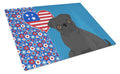 Black Pug USA American Cutting Board Tempered Glass Kitchen Cutting Surface, Heat Resistant Chopping, Non-Slip Feet, Food Prep & Serving