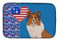 Sable Sheltie USA American Dish Drying Mat Absorbent Dish Drying Mat Pad for Kitchen Counter Dish Drainer Mat for Countertop, 14 x 21", Multicolor
