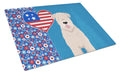 Soft Coated Wheaten Terrier USA American Cutting Board Tempered Glass Kitchen Cutting Surface, Heat Resistant Chopping, Non-Slip Feet, Food Prep & Serving
