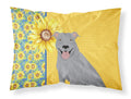 Summer Sunflowers Blue Pit Bull Terrier Standard Pillowcase Lightweight Super Soft Easy Care Decorative Artwork Pillowcase, Standard