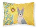 Summer Sunflowers Blue Boston Terrier Standard Pillowcase Lightweight Super Soft Easy Care Decorative Artwork Pillowcase, Standard