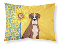 Summer Sunflowers Natural Eared Red Brindle Boxer Standard Pillowcase Lightweight Super Soft Easy Care Decorative Artwork Pillowcase, Standard