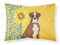 Summer Sunflowers Natural Eared Red Fawn Boxer Standard Pillowcase Lightweight Super Soft Easy Care Decorative Artwork Pillowcase, Standard