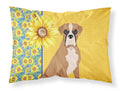 Summer Sunflowers Natural Eared Fawn Boxer Standard Pillowcase Lightweight Super Soft Easy Care Decorative Artwork Pillowcase, Standard