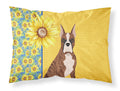Summer Sunflowers Red Brindle Boxer Standard Pillowcase Lightweight Super Soft Easy Care Decorative Artwork Pillowcase, Standard