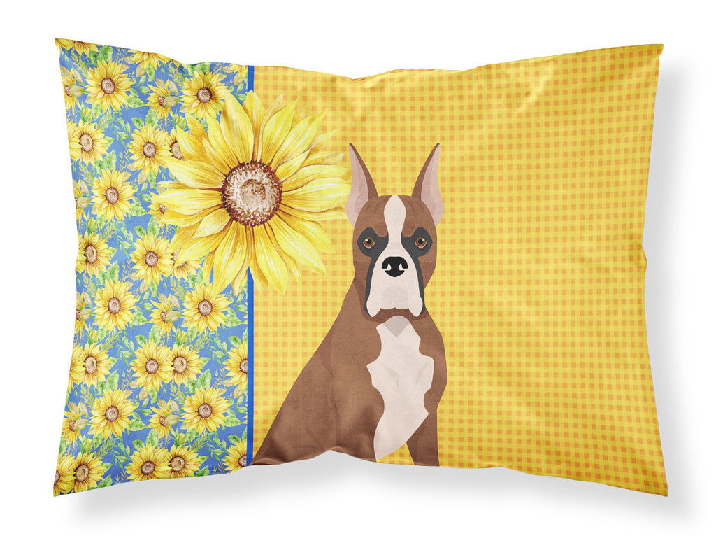 Summer Sunflowers Red Fawn Boxer Standard Pillowcase Lightweight Super Soft Easy Care Decorative Artwork Pillowcase, Standard