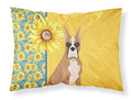 Summer Sunflowers Fawn Boxer Standard Pillowcase Lightweight Super Soft Easy Care Decorative Artwork Pillowcase, Standard