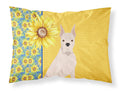 Summer Sunflowers White Boxer Standard Pillowcase Lightweight Super Soft Easy Care Decorative Artwork Pillowcase, Standard