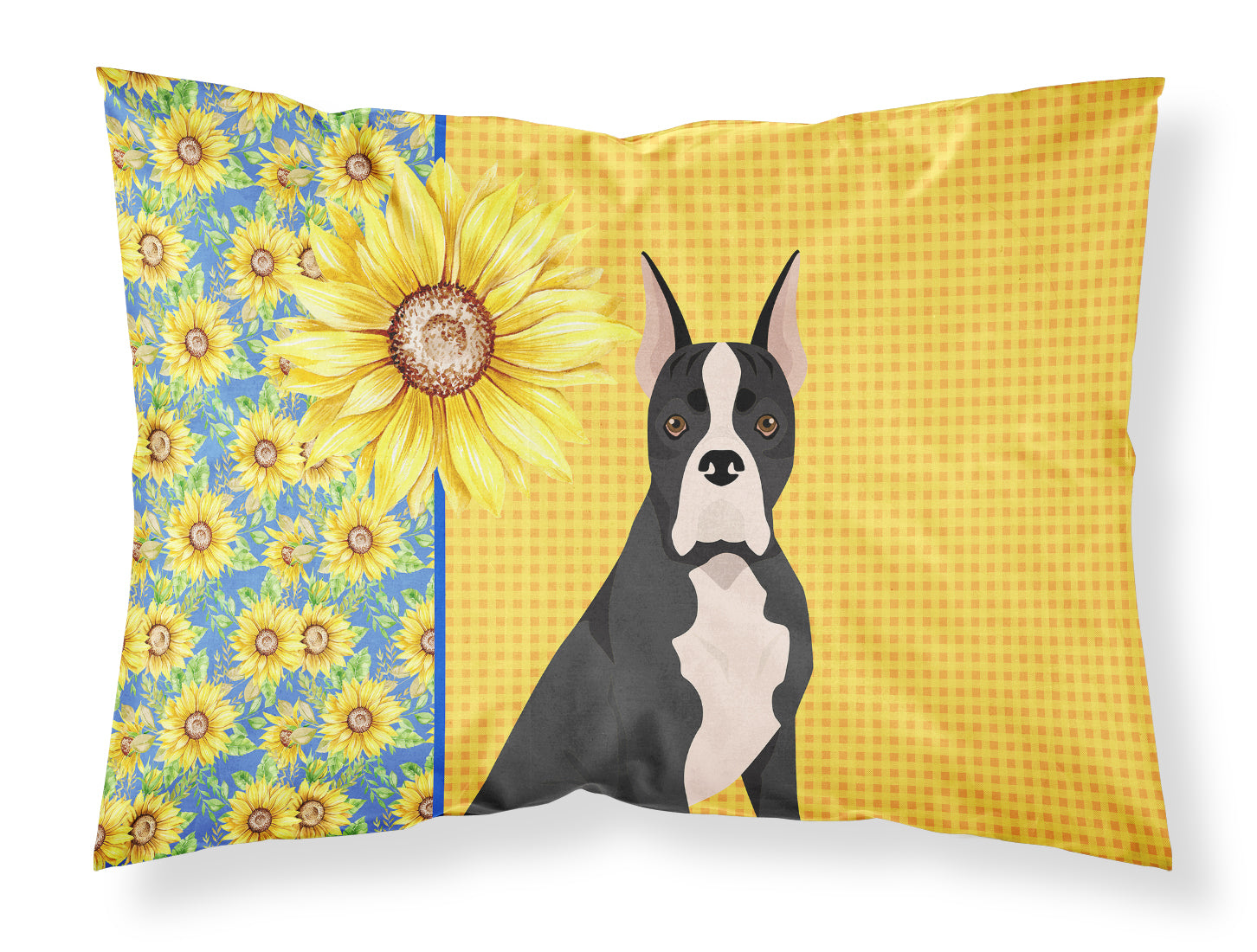 Summer Sunflowers Black Boxer Standard Pillowcase Lightweight Super Soft Easy Care Decorative Artwork Pillowcase, Standard