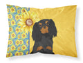 Summer Sunflowers Black and Tan Cavalier Spaniel Standard Pillowcase Lightweight Super Soft Easy Care Decorative Artwork Pillowcase, Standard
