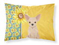 Summer Sunflowers Fawn Chihuahua Standard Pillowcase Lightweight Super Soft Easy Care Decorative Artwork Pillowcase, Standard