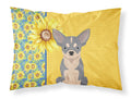 Summer Sunflowers Blue and White Chihuahua Standard Pillowcase Lightweight Super Soft Easy Care Decorative Artwork Pillowcase, Standard
