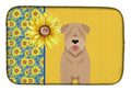 Summer Sunflowers Red Wheaten Terrier Dish Drying Mat Absorbent Dish Drying Mat Pad for Kitchen Counter Dish Drainer Mat for Countertop, 14 x 21", Multicolor