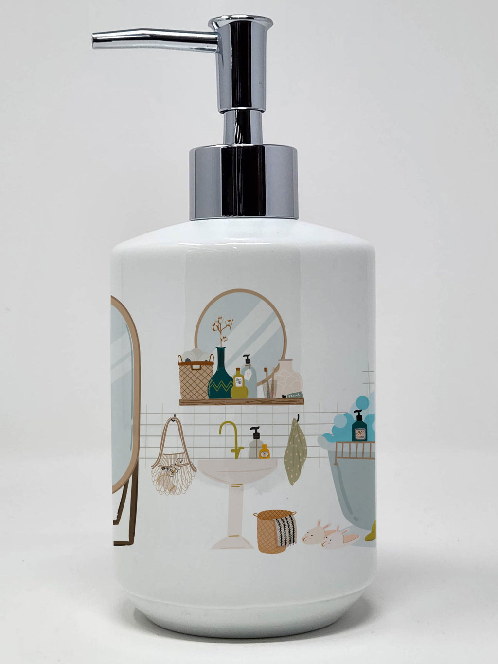 Fawn Boston Terrier Ceramic Soap Dispenser , Empty Refillable Hand Soap Pump Bottle for Bathroom Kitchen