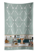 Longhaired Red and White Chihuahua in the Kitchen Kitchen Towel Velour Plush Front and Cotton Loop Back Machine Washable
