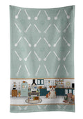 Red English Bulldog in the Kitchen Kitchen Towel Velour Plush Front and Cotton Loop Back Machine Washable