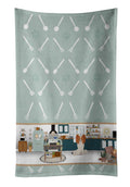 Red and White Papillon in the Kitchen Kitchen Towel Velour Plush Front and Cotton Loop Back Machine Washable