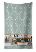Apricot Pug in the Kitchen Kitchen Towel Velour Plush Front and Cotton Loop Back Machine Washable